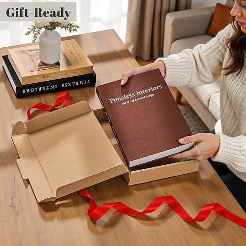 JARLINK Beautiful Decorative Books, Set of 3 Stackable Fake Books for Coffee Table, Shelf & Mantel Decor - Modern Home Decoration with Hidden Storage for Photos, Keepsakes & Living Room Styling, Brown thumbnail 6