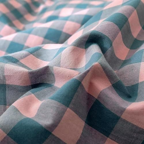 mixinni Plaid Comforter Set Twin XL - 3 Piece Soft Geometric Checkered Comforter with 2 Pillow Shams, Modern Gingham Pattern Bedding Set for All Season, Breathable & Soft Cozy (Pink, Purple, Blue) thumbnail 7