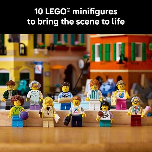 LEGO Ideas Italian Riviera Building Set for Adults - DIY Home & Office Decor for Men & Women Ages 18+ - Construct 3 Colorful Buildings & 10 Minifigures W/Accessories - Gift Idea for Birthdays - 21359 thumbnail 5