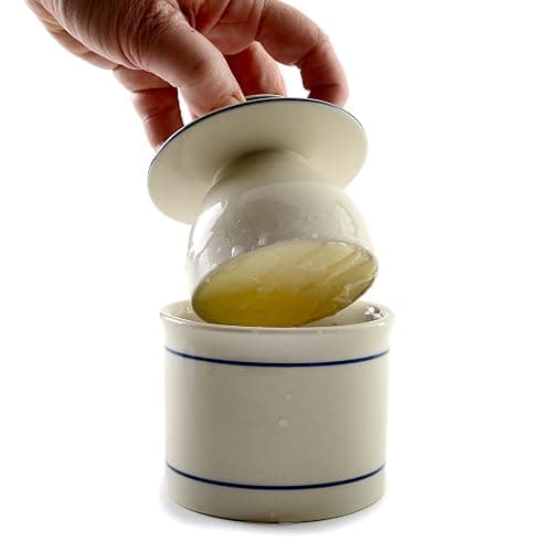 Norpro Glazed Stoneware Butter Keeper,White thumbnail 7