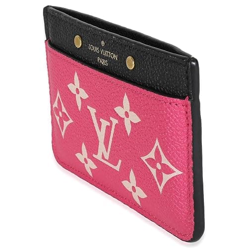 Louis Vuitton, Pre-Loved Black White Pink Empreinte Spring In The City Card Holder, Black thumbnail 3