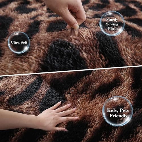 Fluffy Leopard Rug thumbnail 5