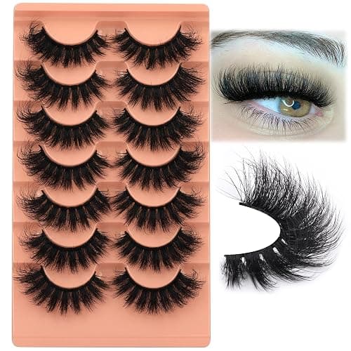 Mink Lashes Full Volume False Eyelashes 18mm Dramatic Faux Mink Eyelashes Natural Look Cat Eye Volume Eye Lashes Multipack by Focipeysa thumbnail 6
