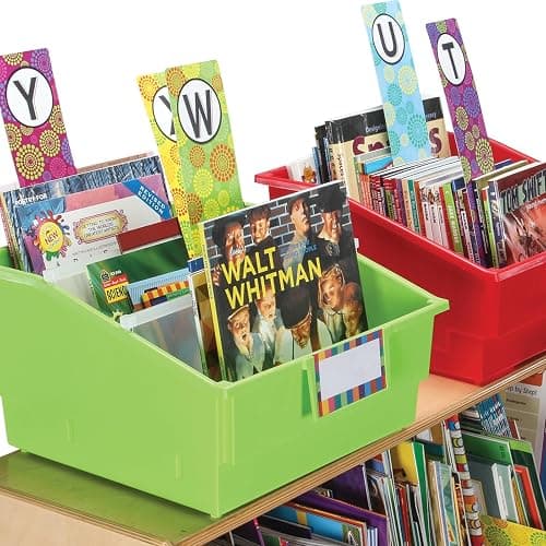 Really Good Stuff Classroom Library Alphabet Book Dividers | 26 Assorted Color Dividers, Teacher Supplies for Classroom Book Organization and Bookshelf Markers thumbnail 5