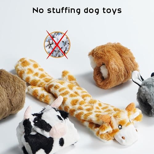 Nocciola 5 pcs Crinkle Dog Squeaky Toys with Double Layer Reinforced Fabric, Durable Dog Toys, No Stuffing Plush Dog Toy Set for Small to Large Dogs thumbnail 3