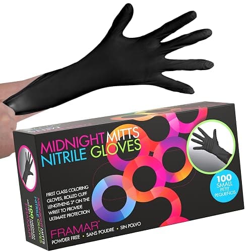 FRAMAR Powder Free Nitrile Gloves Small, Guantes Desechables | For Hair Dye 12 INCH Latex Free Gloves Disposable, Cleaning, Tattoo, Extra Durable & Resistant, 100 Pack - Image 1