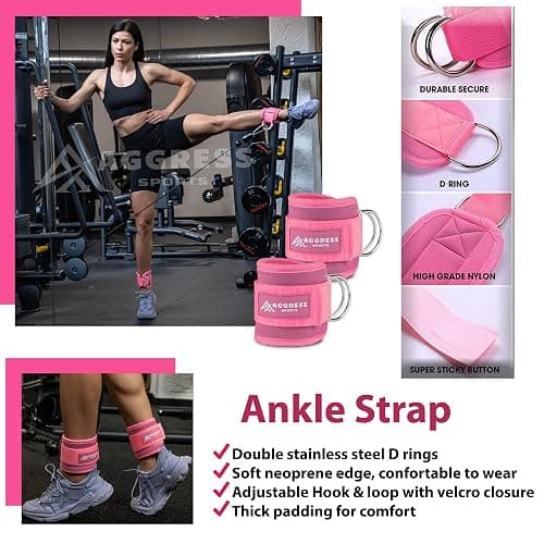 Premium Barbell Pad Set for Hip Thrusts - Squat Pad for Barbell Lunges, Bench Press, with 2 Gym Ankle Straps, Hip Resistance Bands – Gym Accessories for Women with Carry Bag, Towel thumbnail 4