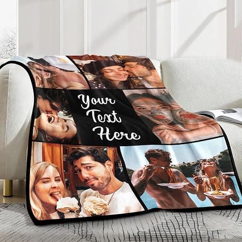 Yofair Ships Next Day, Custom Blanket with Picture Wedding Anniversary Valentines Day Gifts for Him Her Personalized Photo Blankets I Love You Couple Gift for Women Boyfriend Girlfriend Wife Husband thumbnail 2