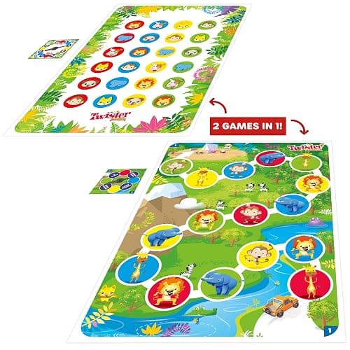 Hasbro Gaming Twister Junior Game, Animal Adventure 2-Sided Mat, 2 Games in 1, Party Game for Kids Ages 3 and Up, Indoor Game for 2-4 Players - Multicoloured thumbnail 15