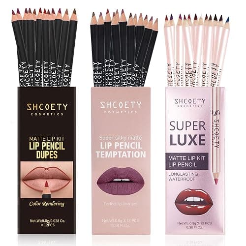 SHCOETY Matte Lip Liner Set, 36 Pieces Waterproof Lip Pencils,Assorted Colors - Image 1