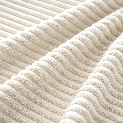 MIULEE Boho Farmhouse Throw Pillow Covers 18x18 Inch Set of 4 Mordern Nordic Cushion Covers Soft Corduroy Spring Home Decor for Couch Bed Sofa Living Room Cream White thumbnail 3