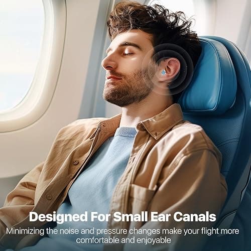Softvox Ear Plugs for Airplane Pressure Relief & Prevent Ear Pain - Flying Travel Essentials - Comfortable Reusable Plane Earplugs for Adults/Teens 12+ with Small Ear-canals, 25dB Noise Reduction thumbnail 6