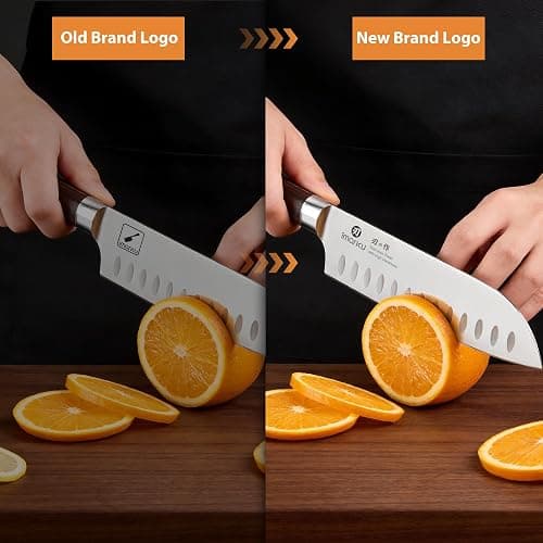 imarku Chef Knife 7 Inch Kitchen Knife Ultra Sharp Santoku Knife - High Carbon Japanese Chefs Knife, Kitchen Gadgets 2025, Apartment Essentials, Birthday Gifts for Him Her, Best Gifts for Women Men thumbnail 6