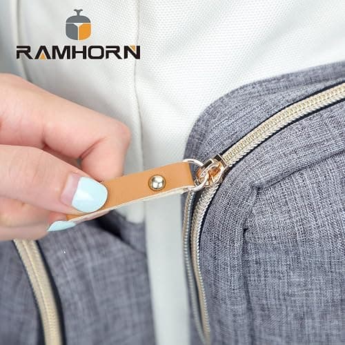 Ramhorn Diaper Bag Multifunction Travel Backpacks for Mom with Insulated Pockets and Laptop Compartment - Grey thumbnail 2