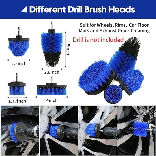 Qydipclin 45Pcs Car Detailing Kit, Car Detailing Brush Set, Car Wash Cleaning Kit, Car Detailing Brushes, Professional Car Care Kit for Interior Exterior Wheels, Blue thumbnail 2