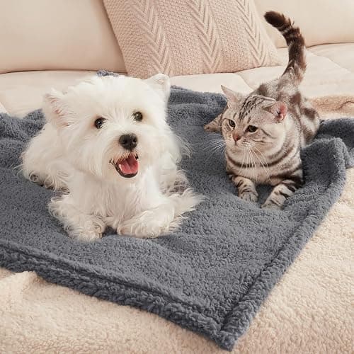 1 Pack 3 Calming Blankets Fluffy Premium Fleece Pet Blanket Soft Sherpa Throw for Dog Puppy Cat Beige Small (23" x16'') thumbnail 6