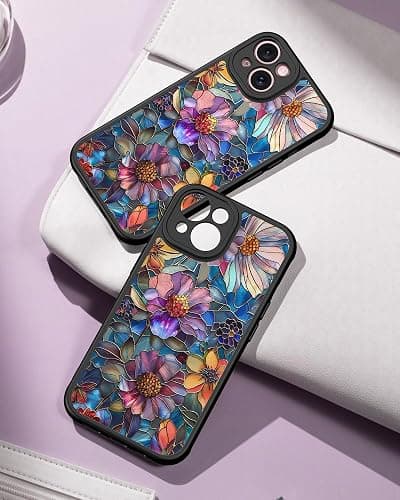 DEENAKIN for iPhone 15 Case Cute,Aesthetic Floral Hard Shell,Compatible with Magsafe,Trendy Unique Cool Retro Western Coquette Protective Slim Phone Cover for Women Girls,Vibrant Defined Blossoms thumbnail 8