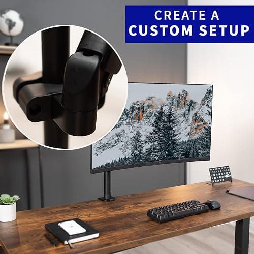 VIVO Universal Full Motion Pneumatic Pole Mount Arm for 17 to 32 inch Monitor Screen, 75mm and 100mm VESA Plate, Black, MOUNT-POLE05A thumbnail 5
