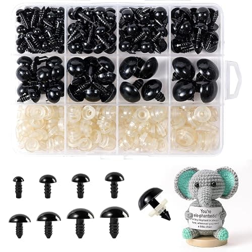 XKDOUS 6-18 mm, 8 Sizes Safety Eyes for Crocheting, Crochet Eyes for amigurumi, Stuffed Animal Doll Eyes for DIY Crafts - Image 1