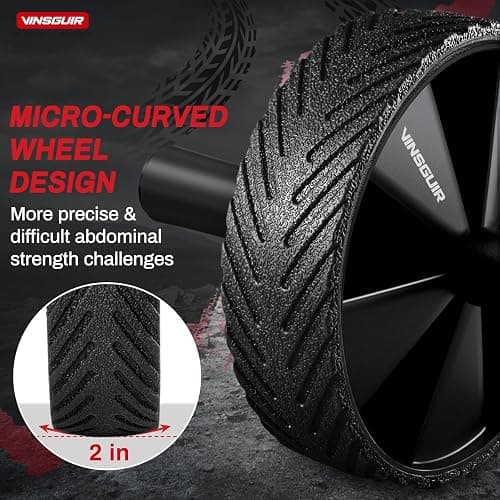 Vinsguir Ab Roller Wheel - Ab Workout Equipment for Difficult Abdominal & Core Strength Training, Home Gym Fitness Equipment, Exercise Wheel for Men Women (Black) thumbnail 2
