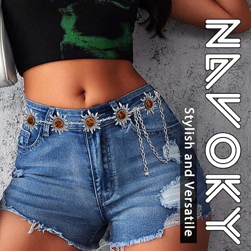 Navoky Tiger Eye Sun Waist Chain Belt Body Chains Adjustable Costume Belly Bracelet Jewelry Accessories for Women thumbnail 6