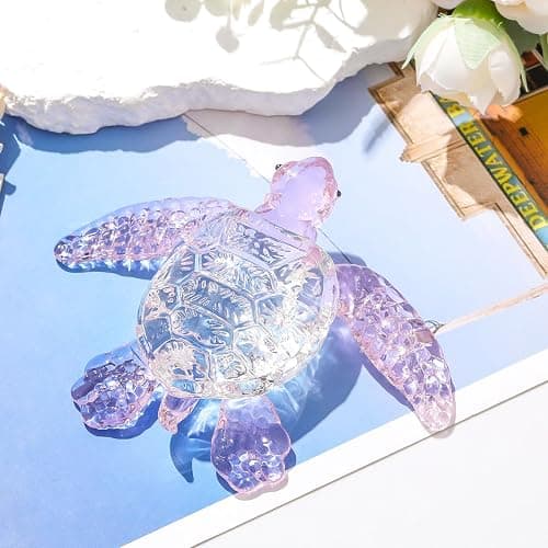 Movdyka Crystal Pink Sea Turtle Decor Gifts for Women, Sea Turtles Statue Blown Art Glass Animals Sculpture Collection Figurine Home Decor, Paperweight Birthday Present for Best Frien thumbnail 4