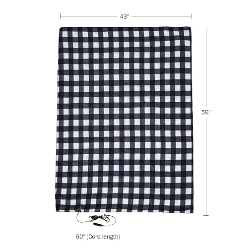 Heated Blanket - 12-Volt Electric Blanket for Car, Truck, SUV, or RV - Portable Winter Car Accessories for Camping or Travel by Stalwart (Black Plaid) thumbnail 3