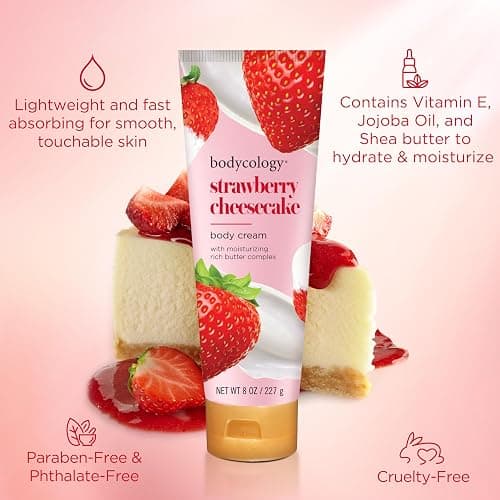 Bodycology Shea Butter Body Cream, Strawberry Cheesecake, 8 oz thumbnail 4