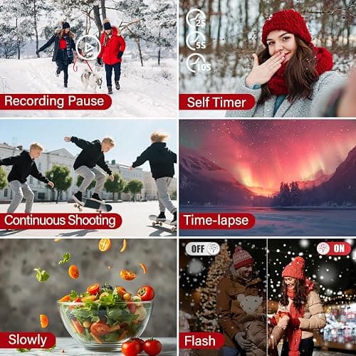 8K Digital Camera - 88MP WiFi Cameras for Photography - UHD Autofocus Vlogging Camera for YouTube 18X Zoom - Video Camara for Beginner Photographer with 3" 180° Flip Screen, Lens Hood, 64GB Card thumbnail 5