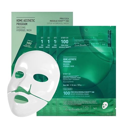 VT COSMETICS Pro Cica Reedle Shot 100 2-Step Hydrogel Mask(34.5gx4ea), Intensive Calming, Exosome Centella Asiatica, Blemish Relief, Overnight Melting Mask, Korean Facial Mask - Image 1