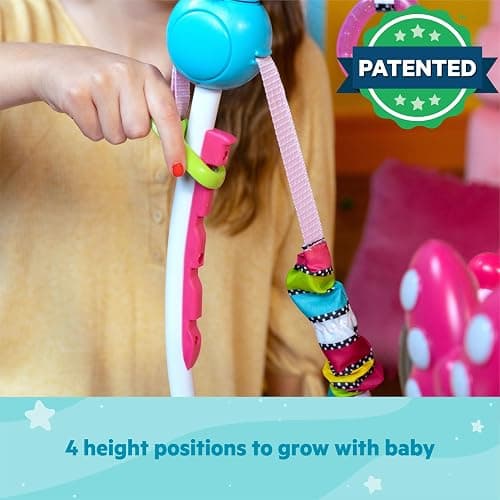 Bright Starts Disney Baby MINNIE MOUSE PeekABoo Baby Activity Center Jumper with 8 Toys, Lights & Sounds, 360-Degree Seat, 6-12 Months (Pink/Blue) thumbnail 14