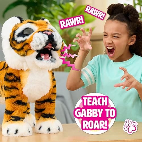 FurReal Gabby the Grow & Roar Interactive Plush Tiger | Grows from Cub to Big Cat, 100+ Sounds & Reactions, Ages 4 and Up thumbnail 4