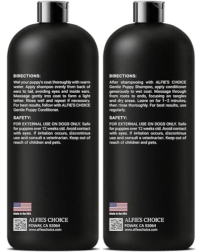 ALFIE'S CHOICE Puppy Shampoo and Conditioner Set | 16 fl oz Each | for Sensitive & Itchy Skin | Puppies, Adults & All Breeds of Dogs thumbnail 9