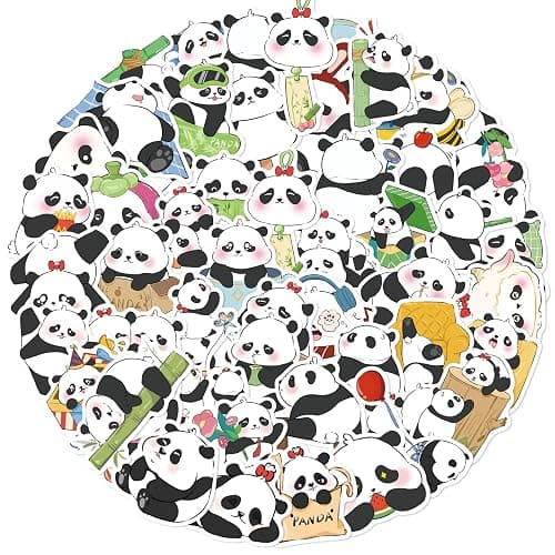 50 PCS Panda Stickers for Kids Vinyl Cute Decals Party Supplies Waterproof Decorative Cartoon Sticker for Laptop Water Bottle Luggage Guitar Phone Birthday Cute Animal Decoration (Panda) thumbnail 7