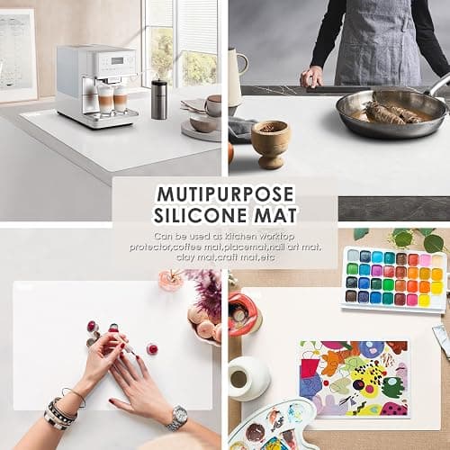 31.5" x 23.6" Extra Large Silicone Mat for Resin Casting, Epoxy and Crafts, Nonstick Silicone Sheet for Jewelry Casting Molds, Clear Countertop Protector Mat Heat Resistant Placemats by Foepoge thumbnail 7