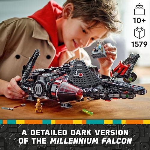LEGO Star Wars The Dark Falcon Buildable Starship, Star Wars Toy Vehicle Set for Boys and Girls, Collectible Millenium Falcon Toy with 6 Star Wars Minifigures, Birthday Gift for Kids or Any Fan, 75389 thumbnail 2