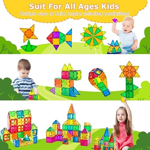 cossy 120Pcs Magnetic Tiles Magnetic 3D Building Blocks Set Educational Construction Toys for 3+ Year Old Kids with Stronger Magnets, Educational Toys, Recreational, Conventional thumbnail 3