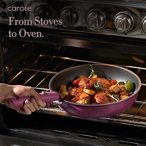 CAROTE 15pcs Pots and Pans Set Non Stick with Detachable Handles, Purple Nonstick Cookware Set Ultra Violet, Dishwasher/Oven Safe, Premium Kitchen Cooking Utensils thumbnail 4