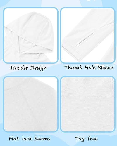 Roadbox Boys Rash Guard UPF 50+ Sun Hoodie Kids Fishing Shirt Long Sleeve | Youth Hooded UV Protection Swim Shirts, Lightweight Quick Dry Sunshirt for Beach Hiking Athletic Summer Outdoor thumbnail 4