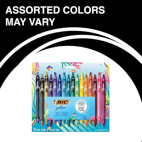 BIC Gelocity Quick Dry Ocean Themed Gel Pens, Medium Point (0.7 mm), School Supplies for Color-Coding Notes, Gel Pen Set for Students and Teachers, 16-Count Pack in Assorted Colors thumbnail 3