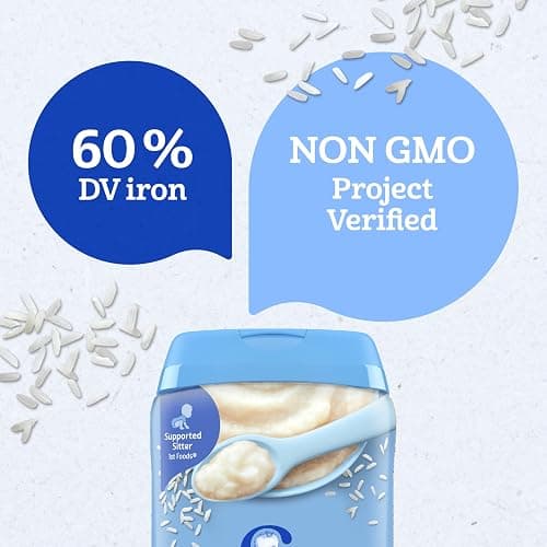 Gerber Stage 1 Baby Food, Baby Rice Cereal, Iron, Zinc & Vitamin B12, Infant Cereal, 6-Pack thumbnail 5