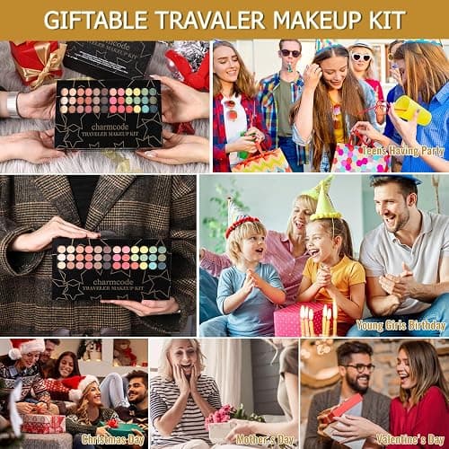 Professional All in One Makeup Kit for Women Full Kit,186 Colors Make Up Palette Christmas Gift Set, Including Eyeshadow,Lip Gloss,Concealer,Highlighter,Contour,Brow Powder,Mascara,Blush & Brush thumbnail 4