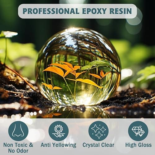 IGaiety Epoxy Resin 32 OZ, Epoxy Resin Kit, Crystal Clear Resin Not Yellowing Epoxy Kit Self-Leveling & Bubble-Free for Beginner Coating Casting DIY Jewelry Making Art Crafts (16 OZ+16 OZ) thumbnail 4