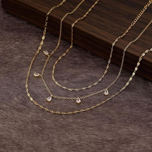 XIXINI Layered Necklaces for Women, Dainty Gold Necklace Stack 14k Gold Plated Layering Beads Choker Pendant Necklace Set Simple Statement Gold Necklaces for Women Trendy Fashion Gold Jewelry Sets thumbnail 6