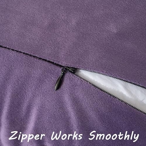 FUTEI Eggplant Purple Velvet Decorative Throw Pillow Covers 18x18 Set of 2,Soft Cozy Edge with Tassels Cushion Case,Boho Modern Home Decor for Couch Bed Living Room thumbnail 4