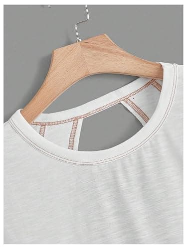 RoseSeek Girl's 2 Packs Open Back Backless Tops Criss Cross Short Sleeve T Shirts Crewneck Casual Tees thumbnail 4