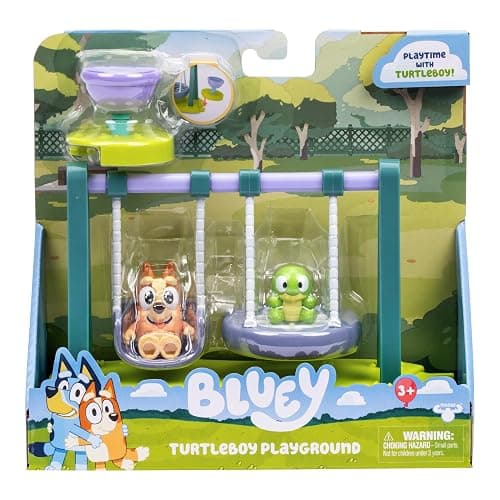 Bluey Mini Playsets, Turtleboy Playground Playset, Includes Articulated Wide-Eyed Bingo Figure and Turtleboy, Swing & Spin Together on The Playground - Playground thumbnail 3