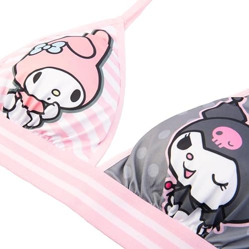 Hello Kitty womens Sports Bra & Boy Short Underwear Sets With Kuromi, Melodi, Keroppi & More in Xxxs-xl thumbnail 4