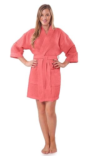 Turquaz Lightweight Short Robes For Women Waffle Kimono Bathrobe - Soft, Fast-Drying, Long-Lasting Cotton Blend - Image 1