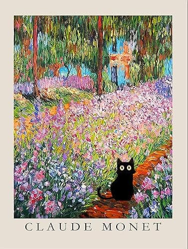 Diamond Painting Kits for Adults,5D Black Cats and Flower DIY Diamond Arts,Diamond Painting Kits for Adults,Round Full Drill Diamonds, Diamond Art Kits for Adults and Home Decor-12x16inch - GM-ZSH-966